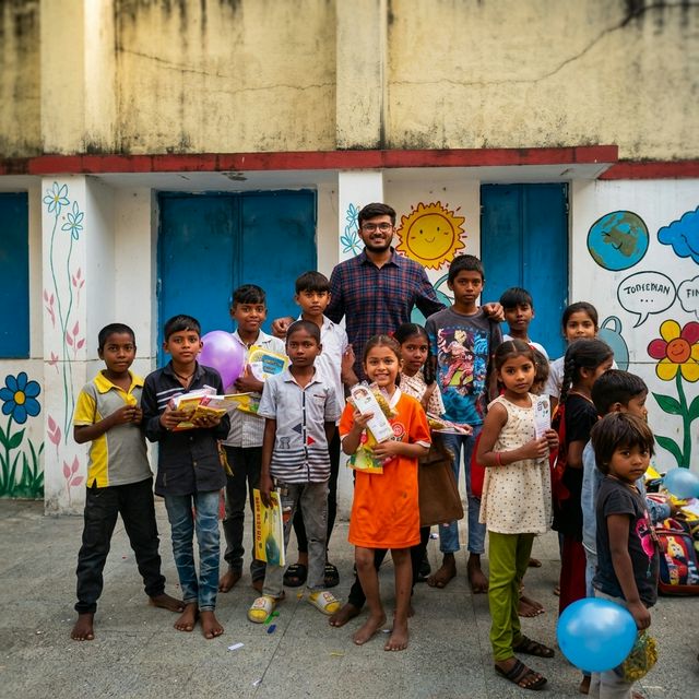 Happy Kids with Bags